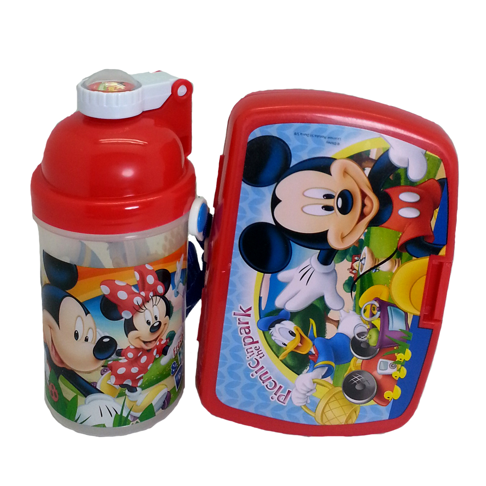 DISNEY MICKEY & FRIENDS LUNCH BOX WITH BOTTLE * BPA FREE-0